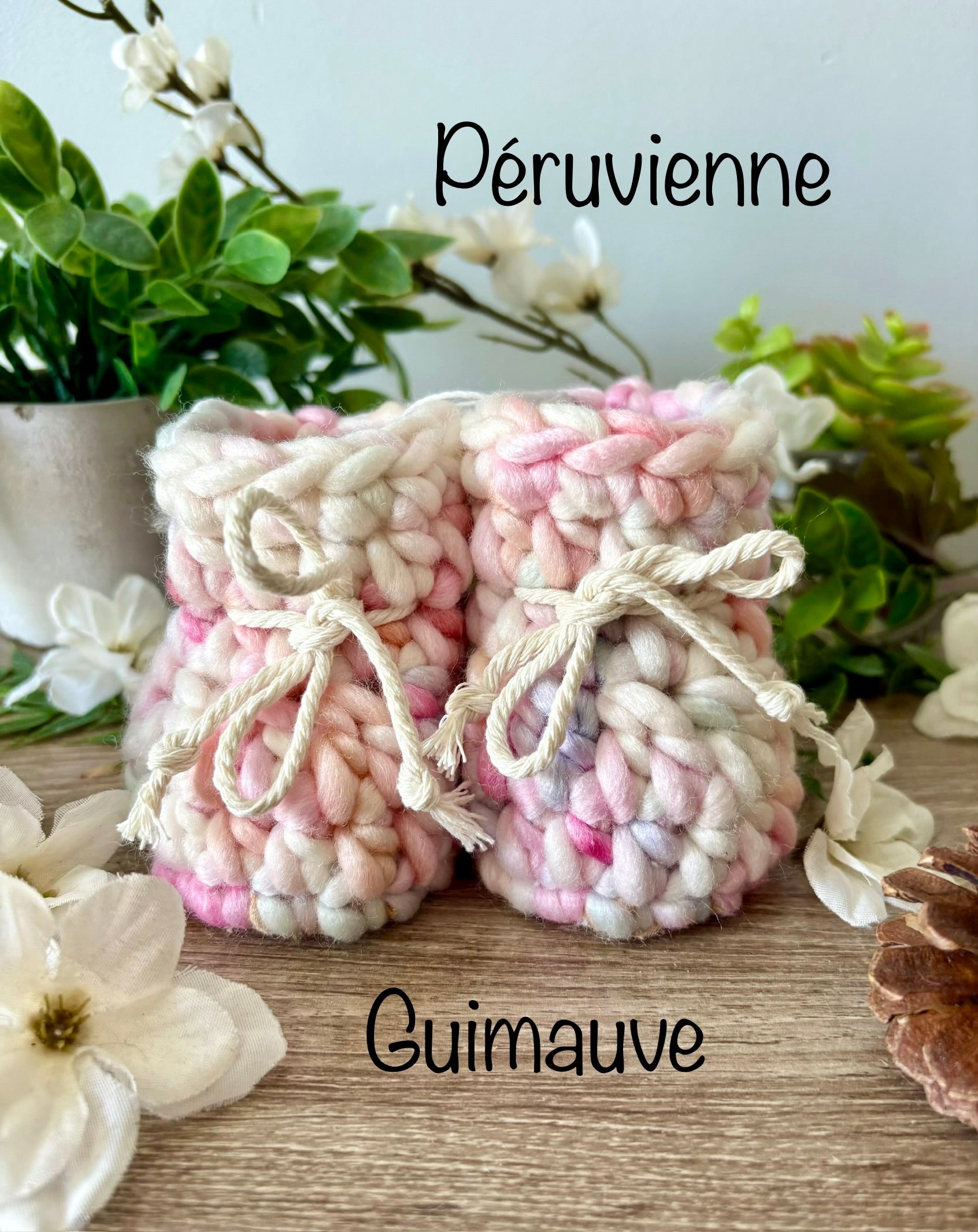 Pantoufles 2T à 6T en laine péruvienne