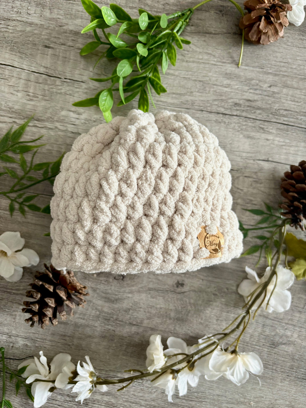 Bonnet au crochet polyester