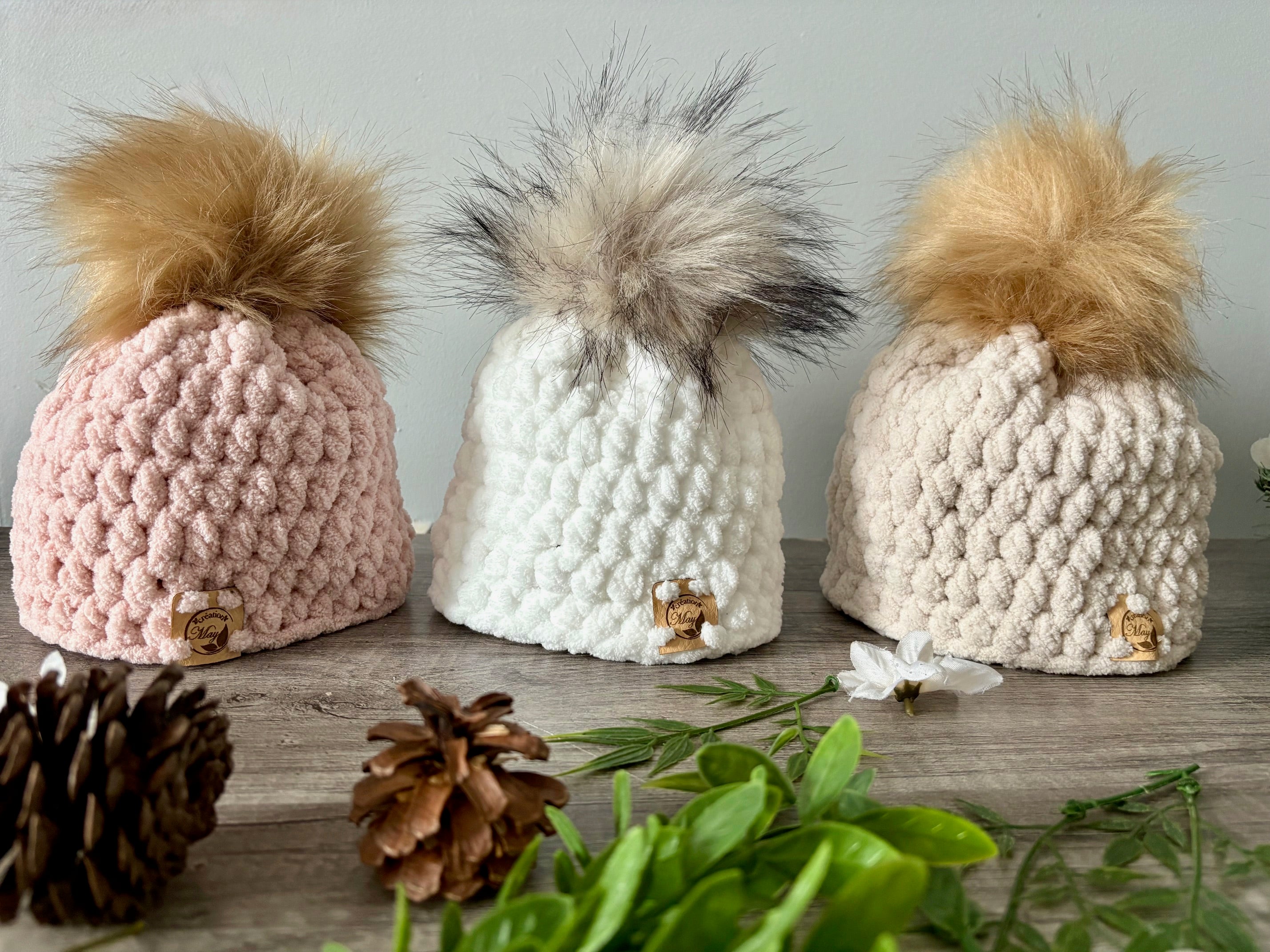 Bonnet au crochet polyester