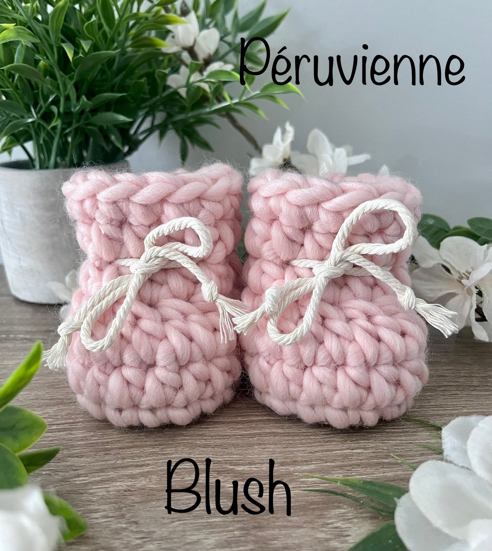 Pantoufles 2T à 6T en laine péruvienne