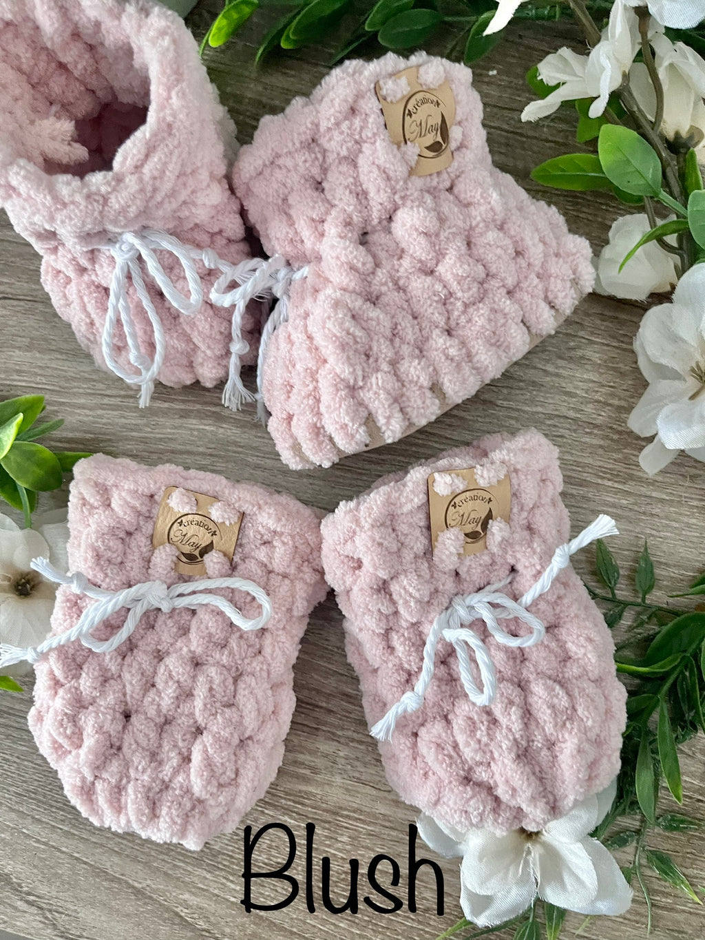Duo pantoufles et mitaines pour BÉBÉ en polyester AVEC FOURRURE