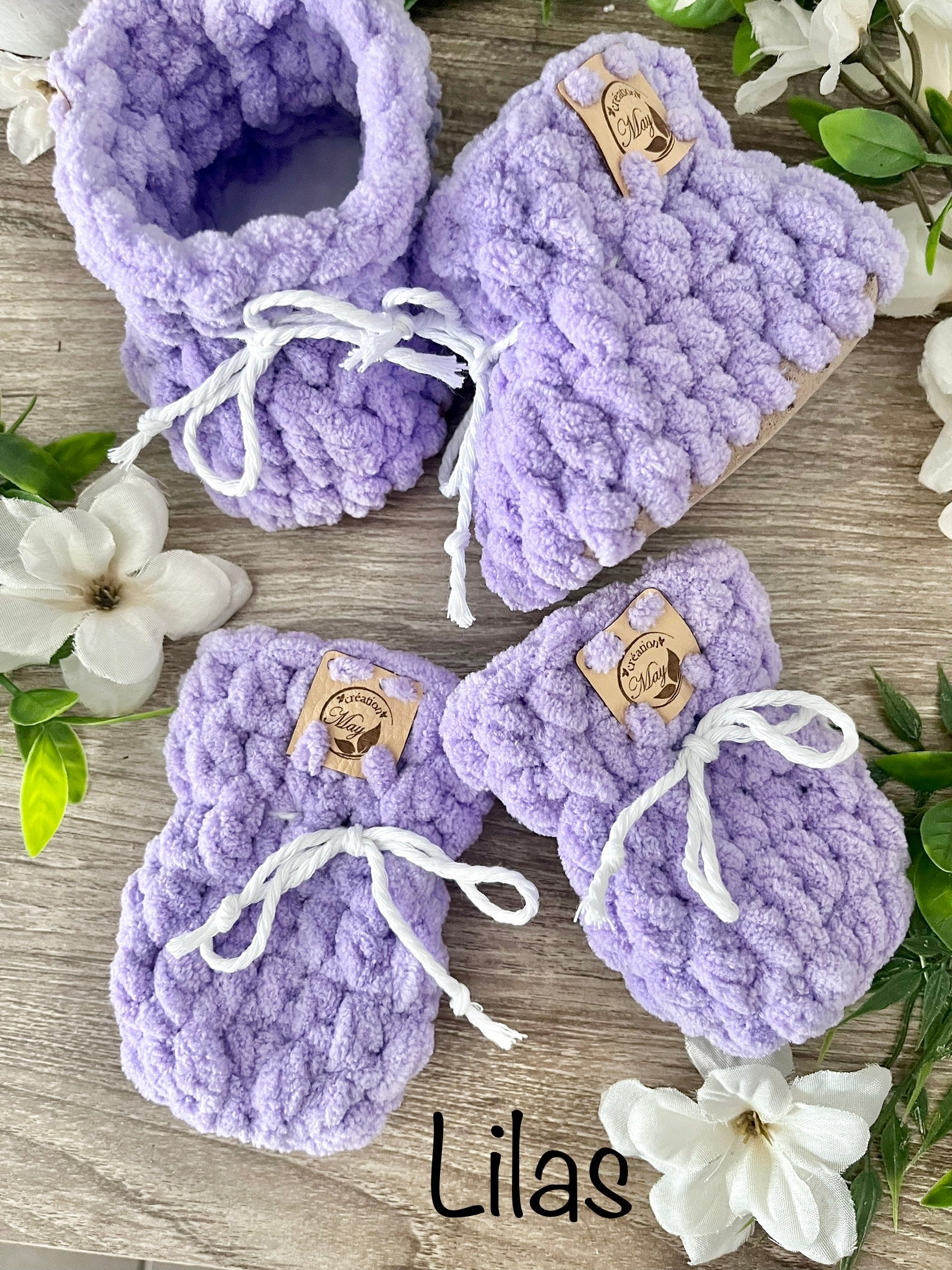 Duo pantoufles et mitaines pour BÉBÉ en polyester
