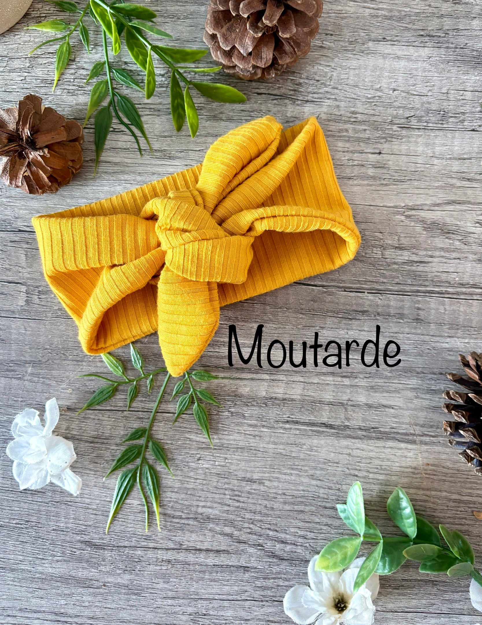 Bandeau à nœud évolutif - Motif & côtelé