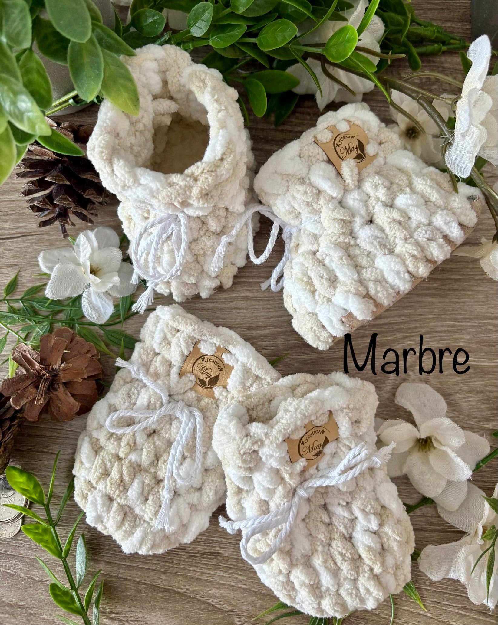 Duo pantoufles et mitaines pour BÉBÉ en polyester