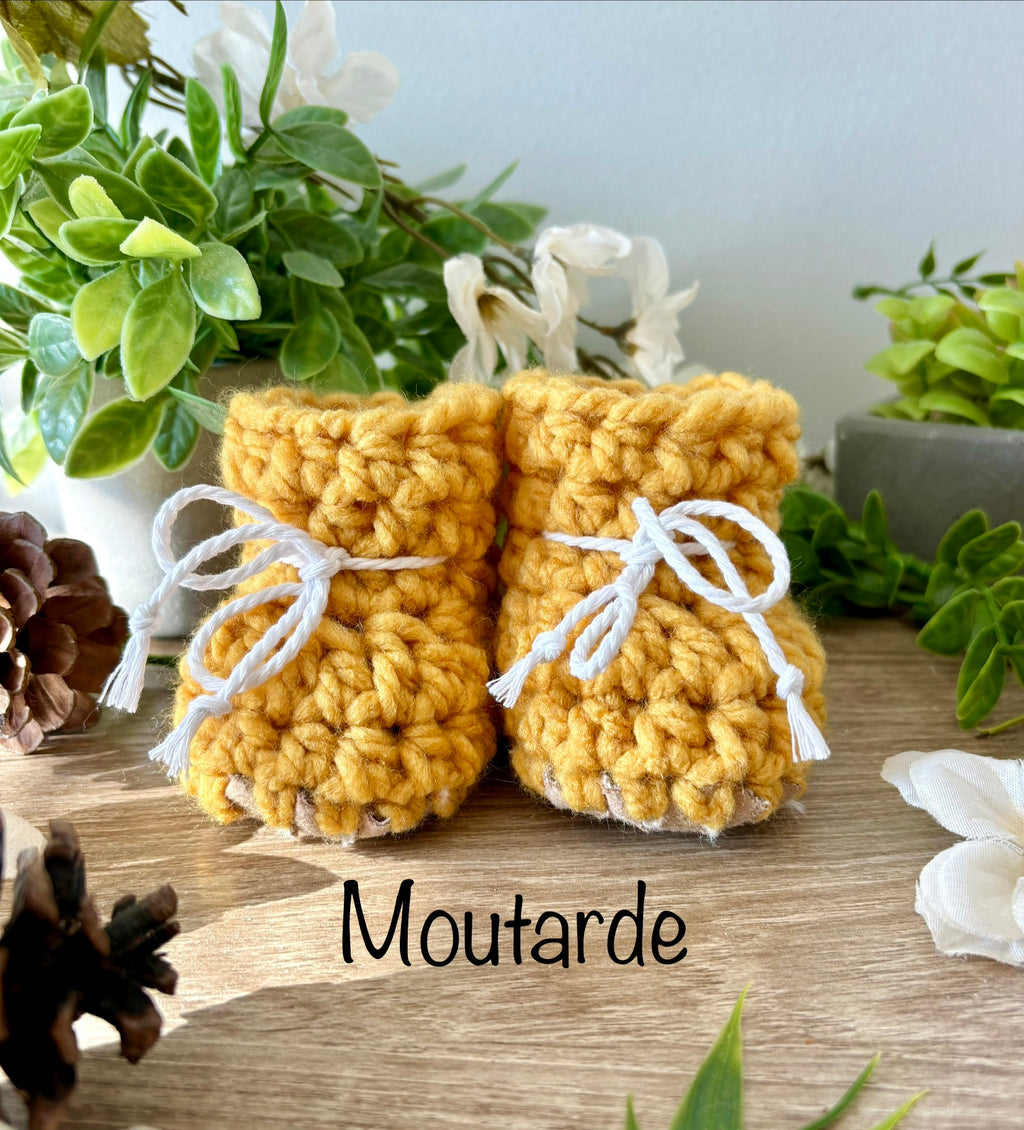 Pantoufles 2T à 6T en laine standard AVEC FOURRURE