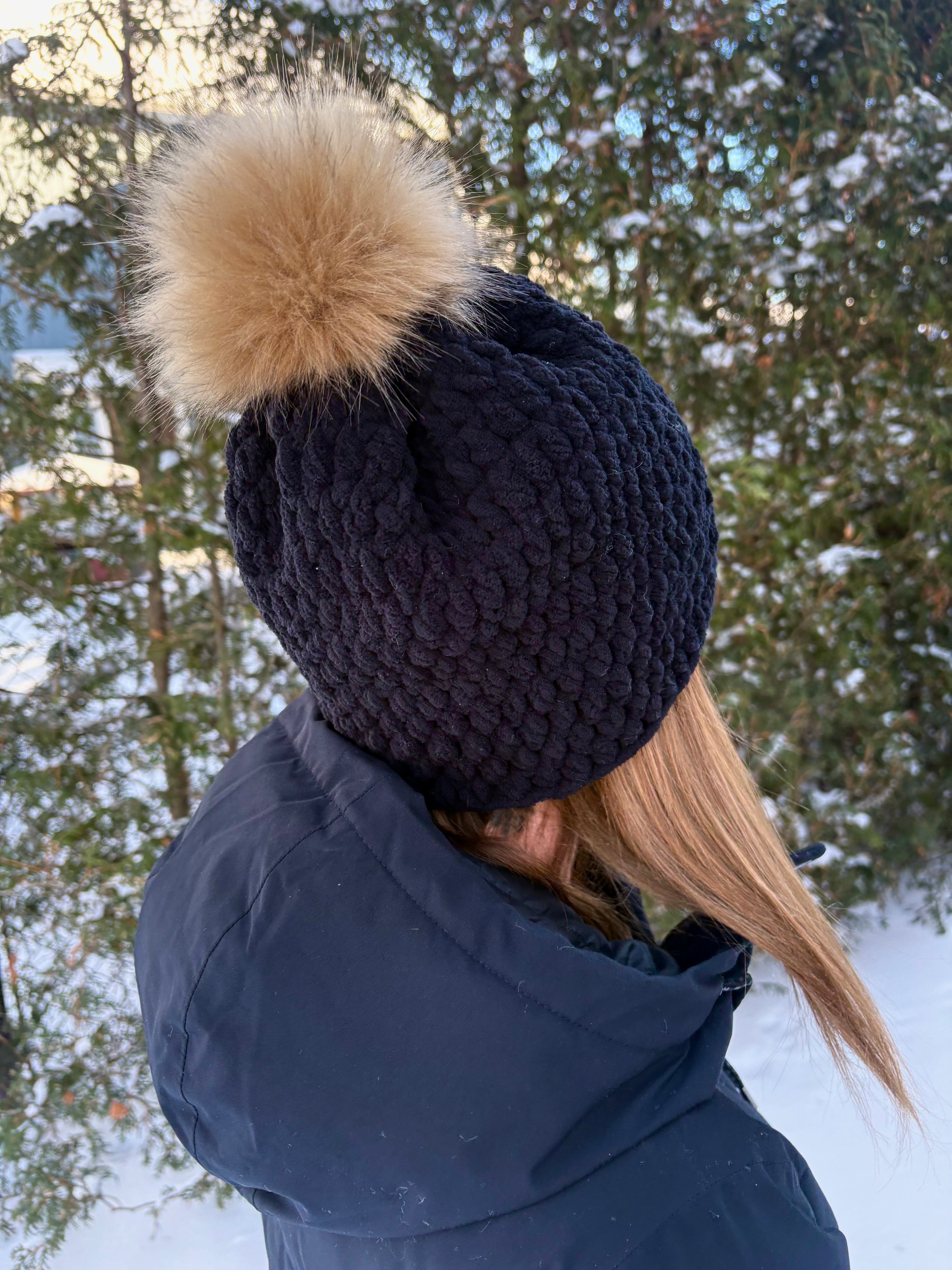 Bonnet au crochet polyester