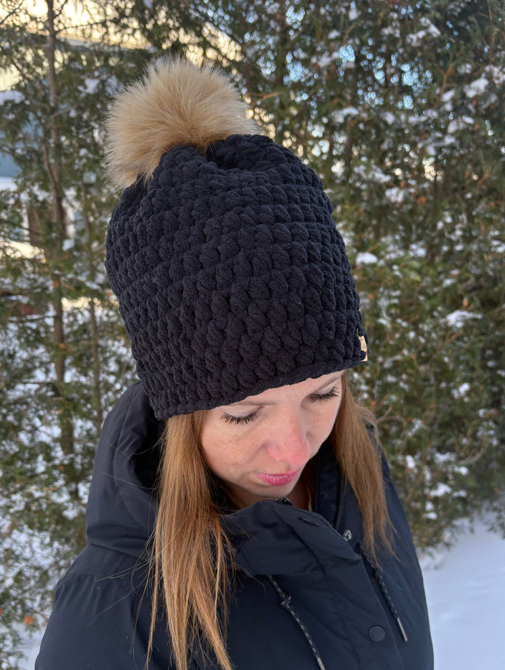 Bonnet au crochet polyester