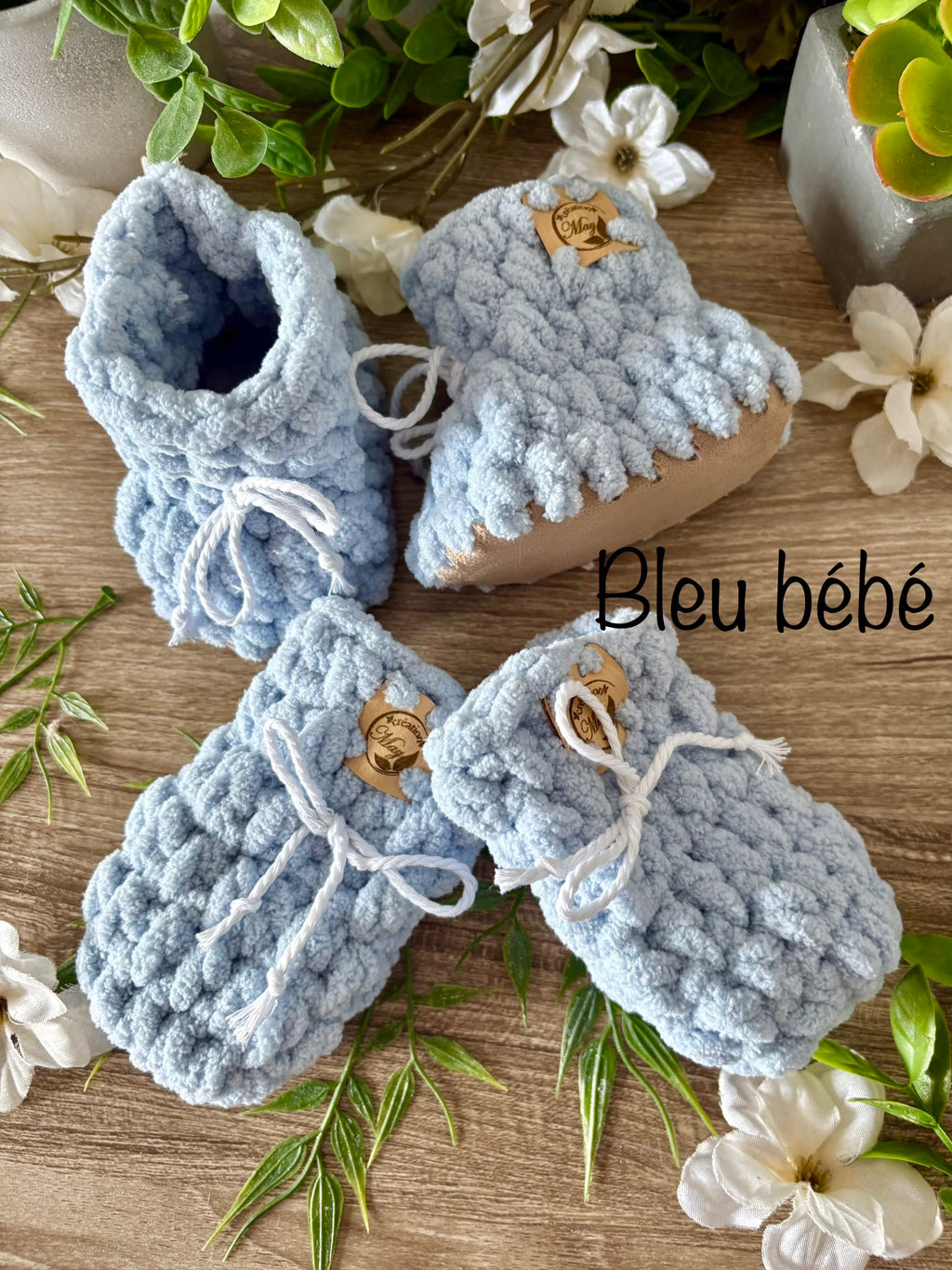 Duo pantoufles et mitaines pour BÉBÉ en polyester AVEC FOURRURE