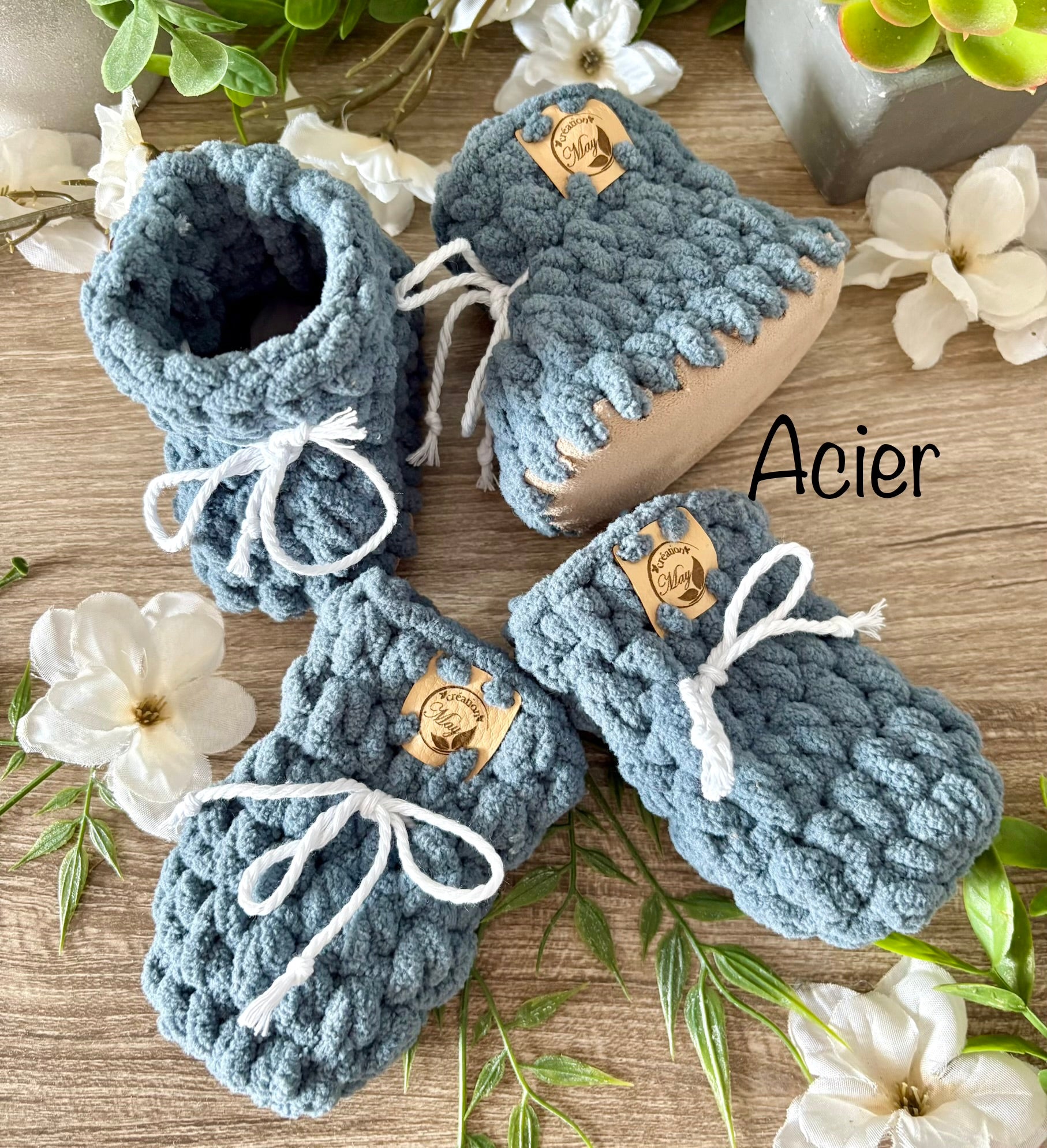 Duo pantoufles et mitaines pour BÉBÉ en polyester