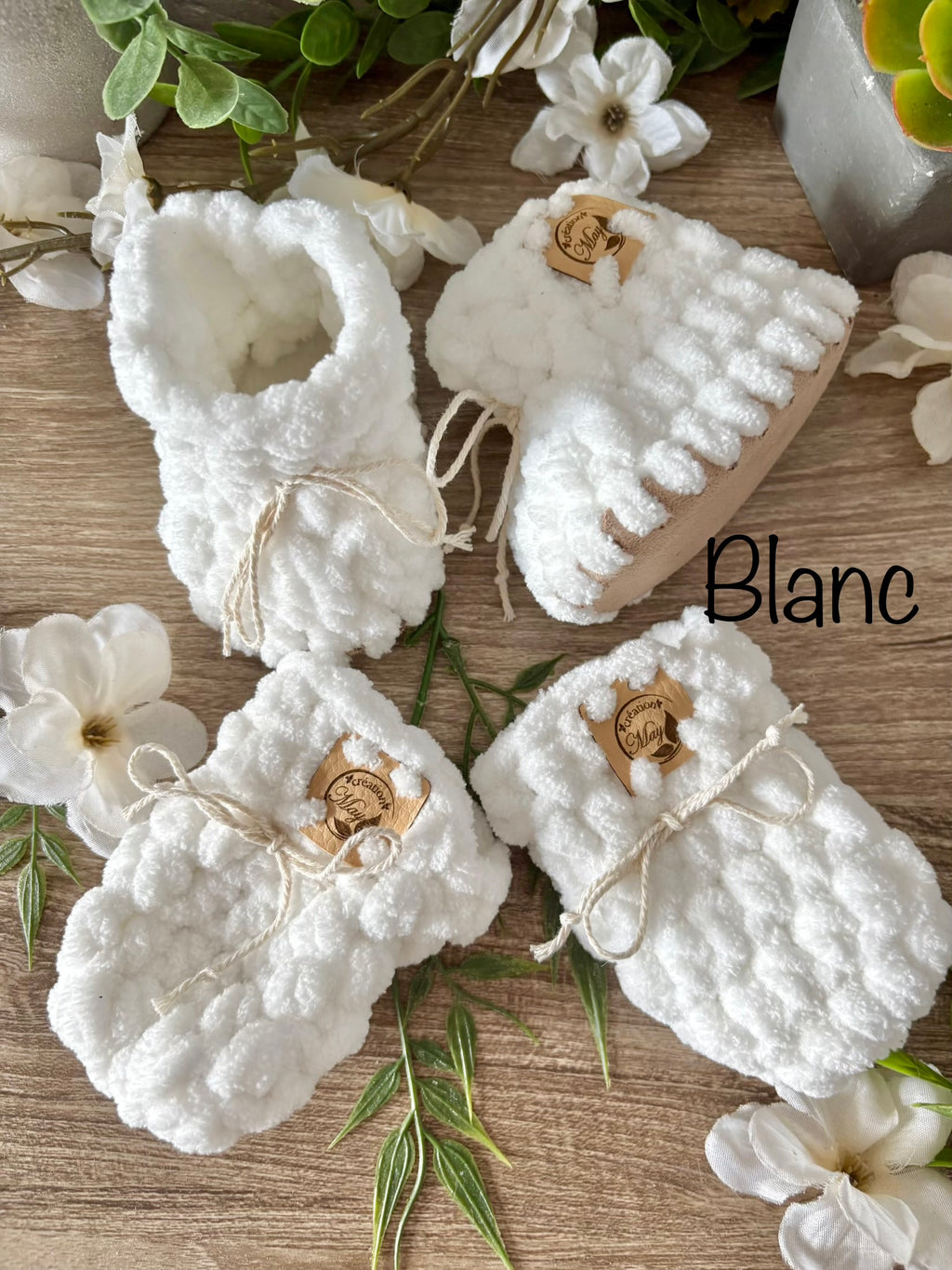 Duo pantoufles et mitaines pour BÉBÉ en polyester AVEC FOURRURE