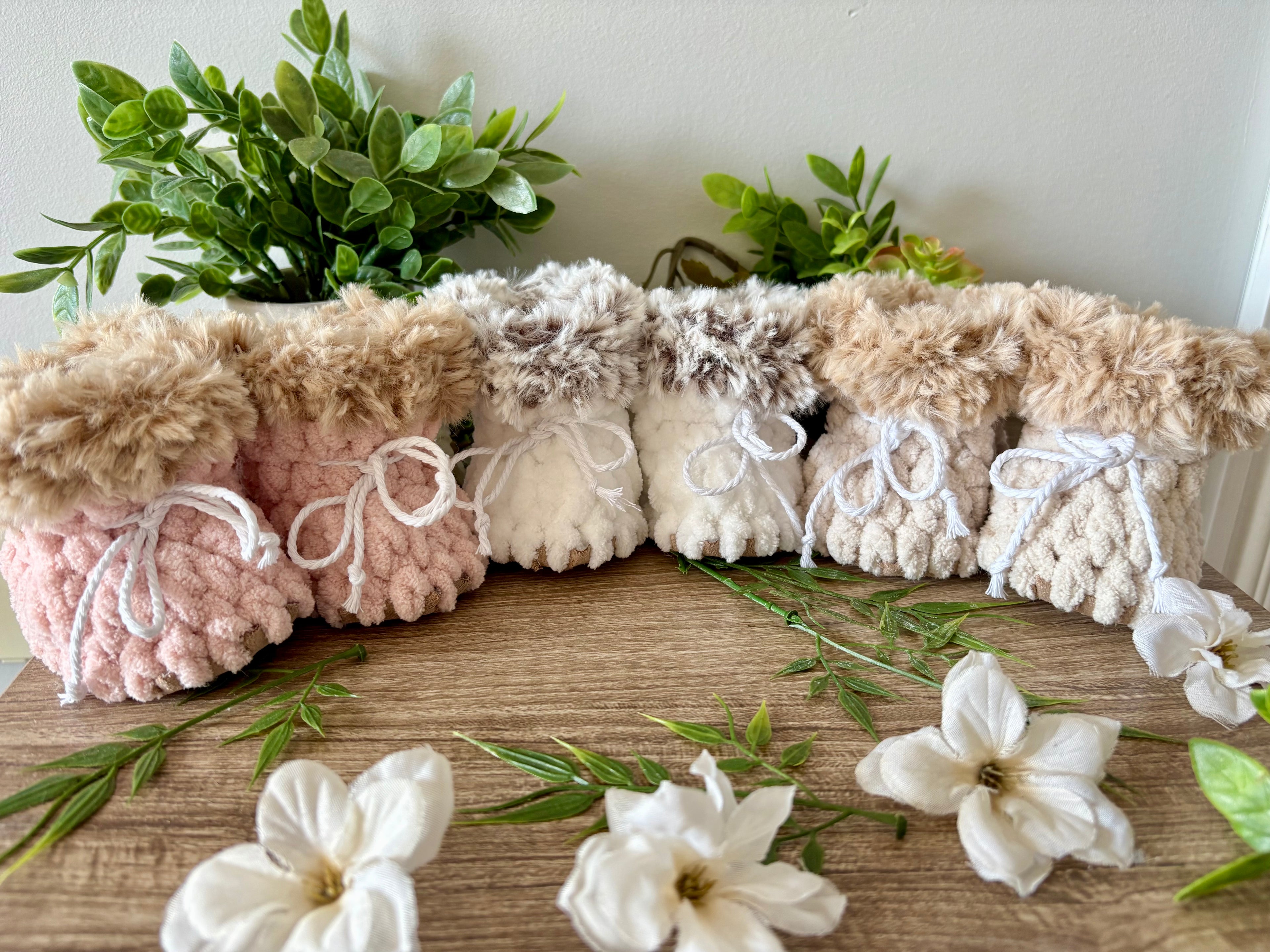 Duo pantoufles et mitaines pour BÉBÉ en polyester AVEC FOURRURE