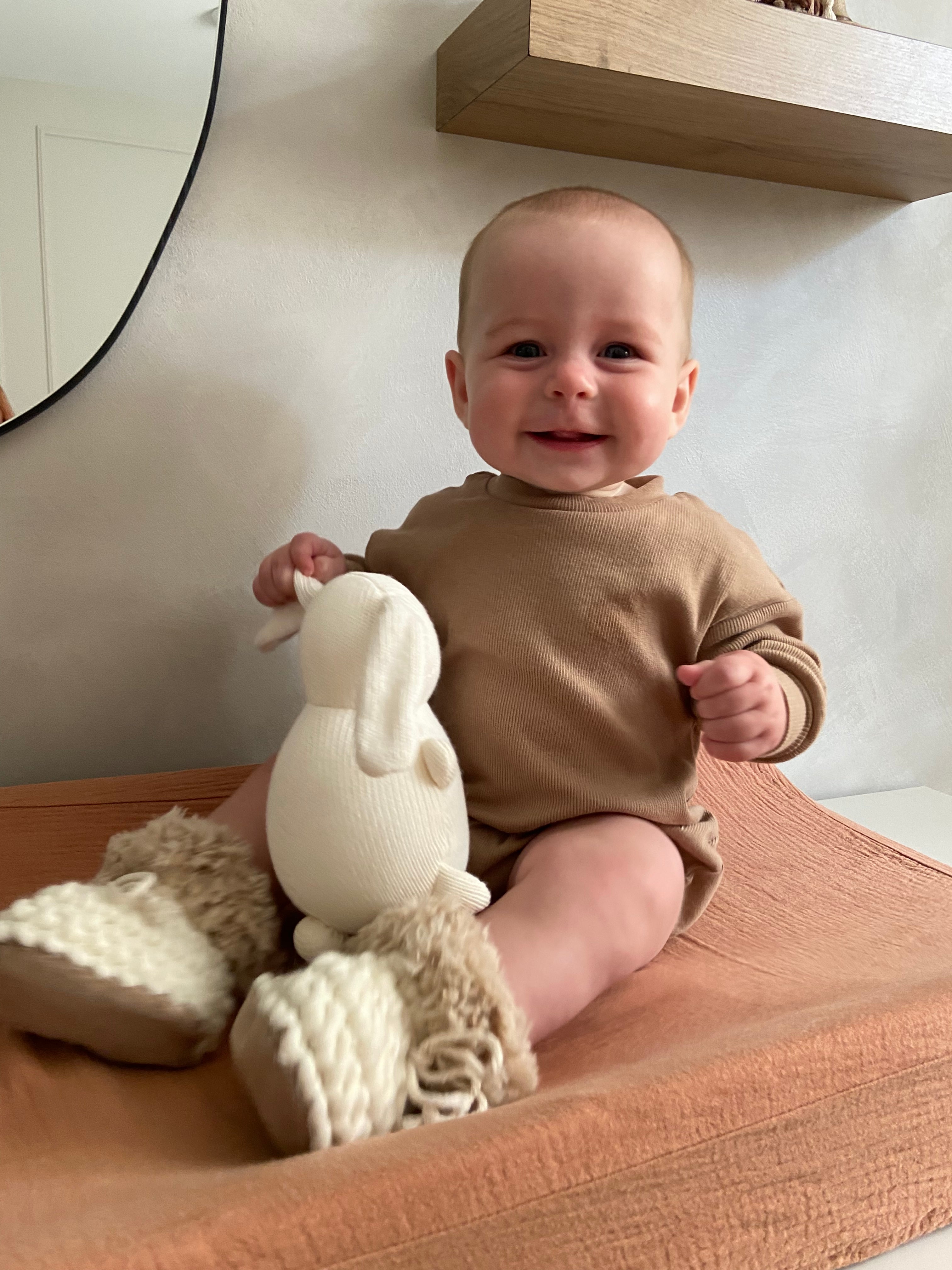 Pantoufles pour BÉBÉ en laine péruvienne AVEC FOURRURE
